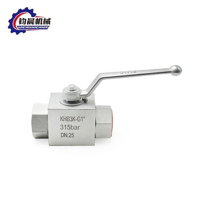 Valva de esferas hidráulica manual de aço carbono de alta pressão KHB3K-G1" 315bar