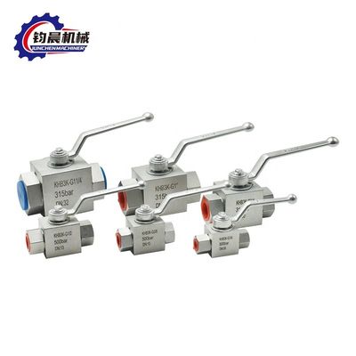 Valva de esferas hidráulica manual de aço carbono de alta pressão KHB3K-G1" 315bar